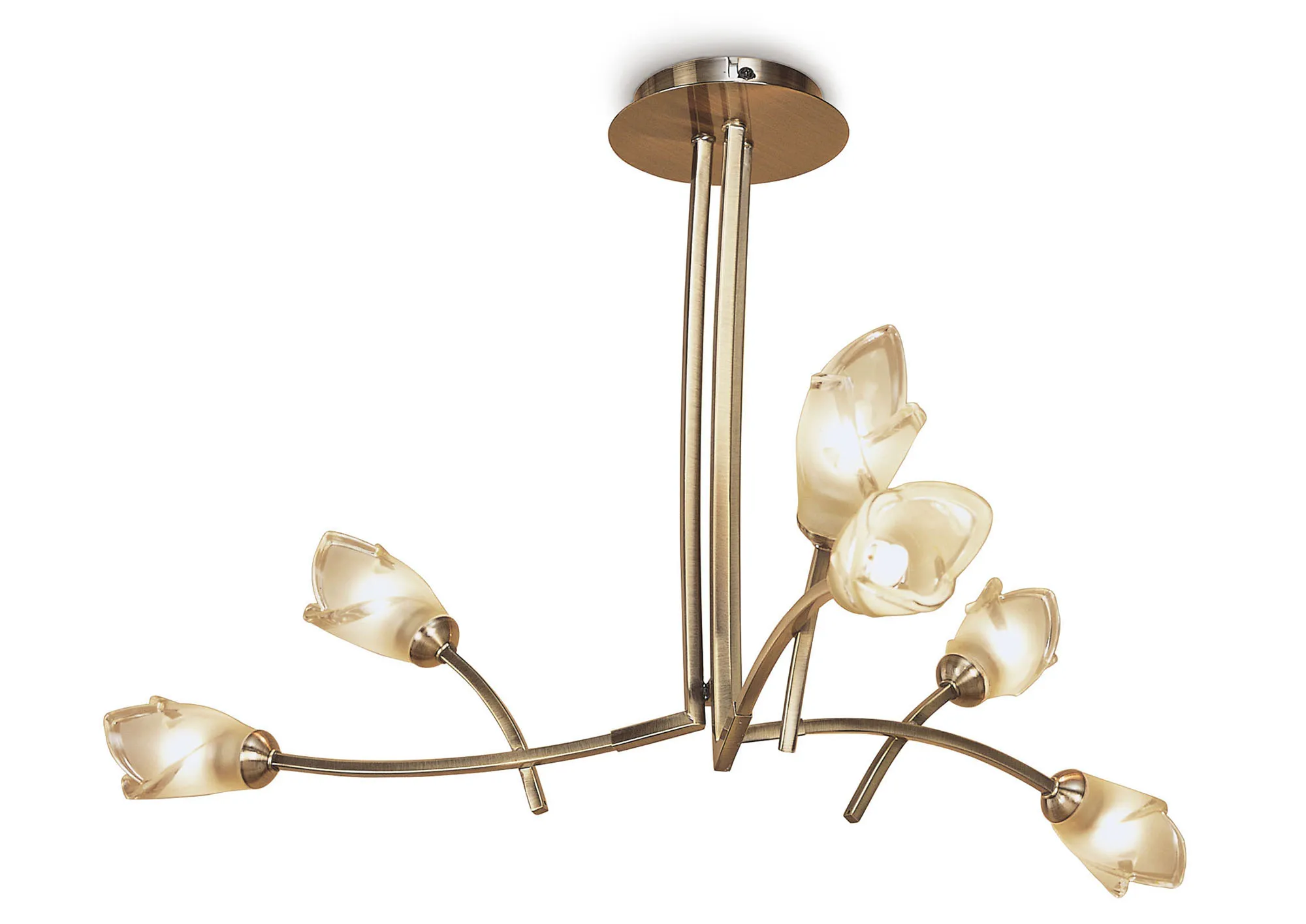 Pietra Antique Brass Ceiling Lights Mantra Multi Arm Fittings